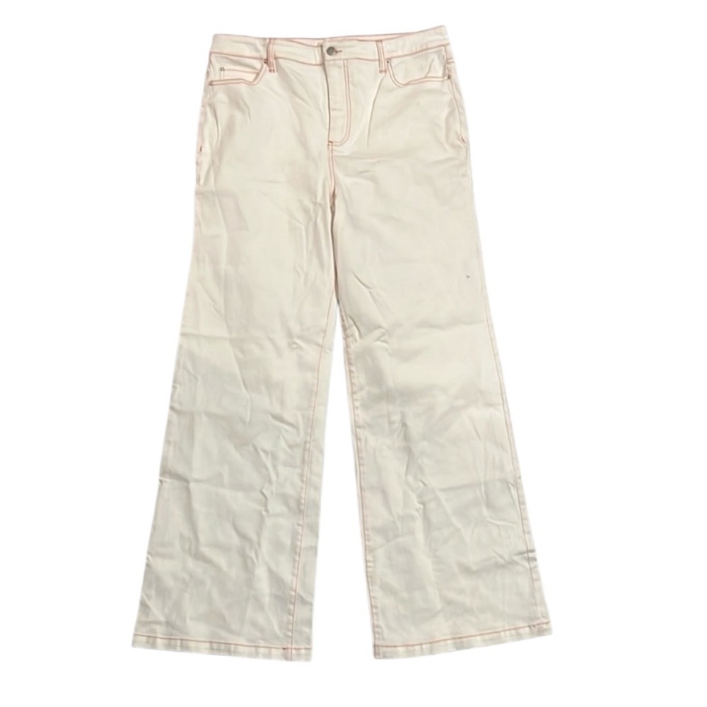 Nicole Miller ivory denim with red stitching - brand new - Picture 2 of 8